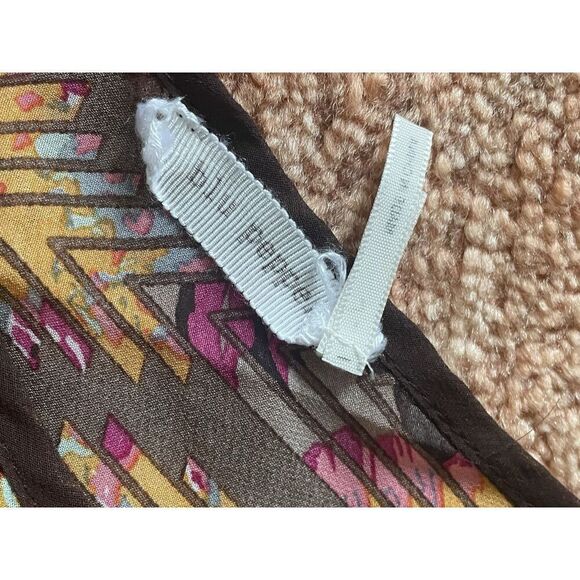 Blu Pepper Sheer Boho Blouse Top S Multicolor Chevron Long Sleeve Lightweight - Picture 2 of 8